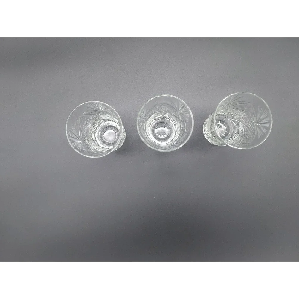 Vintage Lot of 3 Cut Glass Juice Glasses,‎ 4.5
